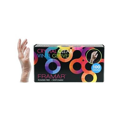 Framar Crystal CLEAR Gloves Small 100pcs available in Trinidad and Tobago.