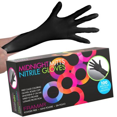 Framar Midnight Nitrile Gloves Medium 100pcs available in Trinidad and Tobago.