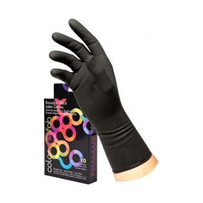 Framar Reusable Black Latex Gloves Small 10pcs available in Trinidad and Tobago.