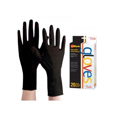 P-Club 90CT Jetblack Vinyl Gloves Large available in Trinidad and Tobago.