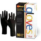 P-Club 90CT Jetblack Vinyl Gloves - Medium