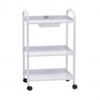 Satin Smooth Small 3 Shelf Trolley w/Draw