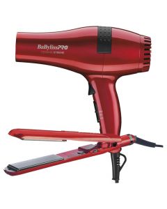 BaBylissPRO Ceramix Xtreme Red Duo: 1in Flat/Dryer