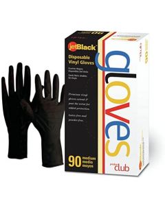 90CT Jetblack Vinyl Gloves - Medium