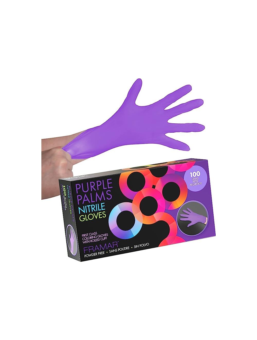 Purple Palms Nitrile Gloves - 100 count